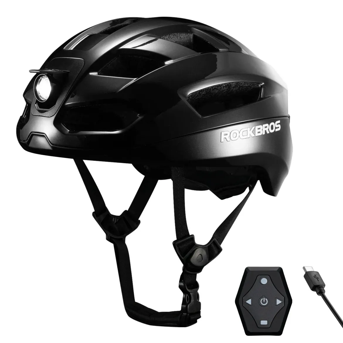 Steering Remote Smart Riding Helmet with Bike Headlight and Tail Light GlowGuard