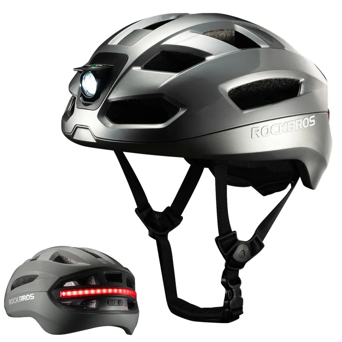 Steering Remote Smart Riding Helmet with Bike Headlight and Tail Light GlowGuard