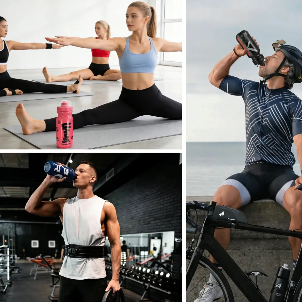Twin Pack 600ml Cycling Water Bottles for Bike Riding