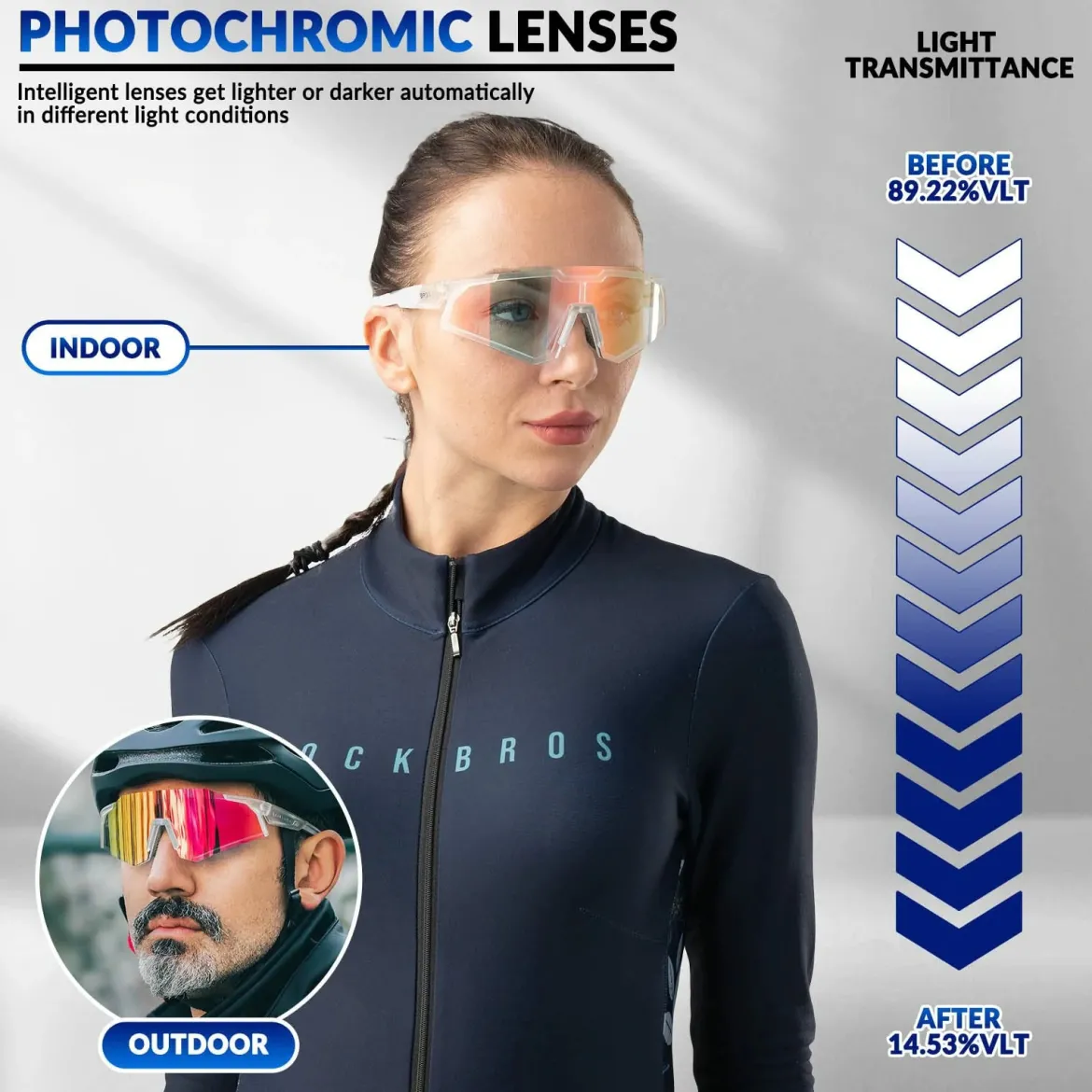 Unisex Transition Sports Sunglasses for Cycling
