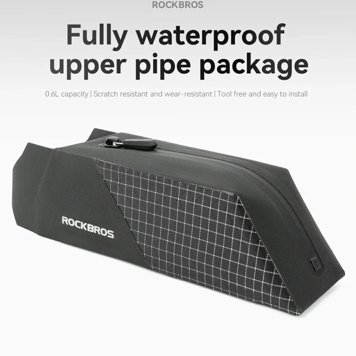 100% Waterproof Bike Frame Storage Bag Top Tube Bag 0.6L