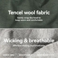 Winter Cap and Face Mask Set Merino Wool Thermal