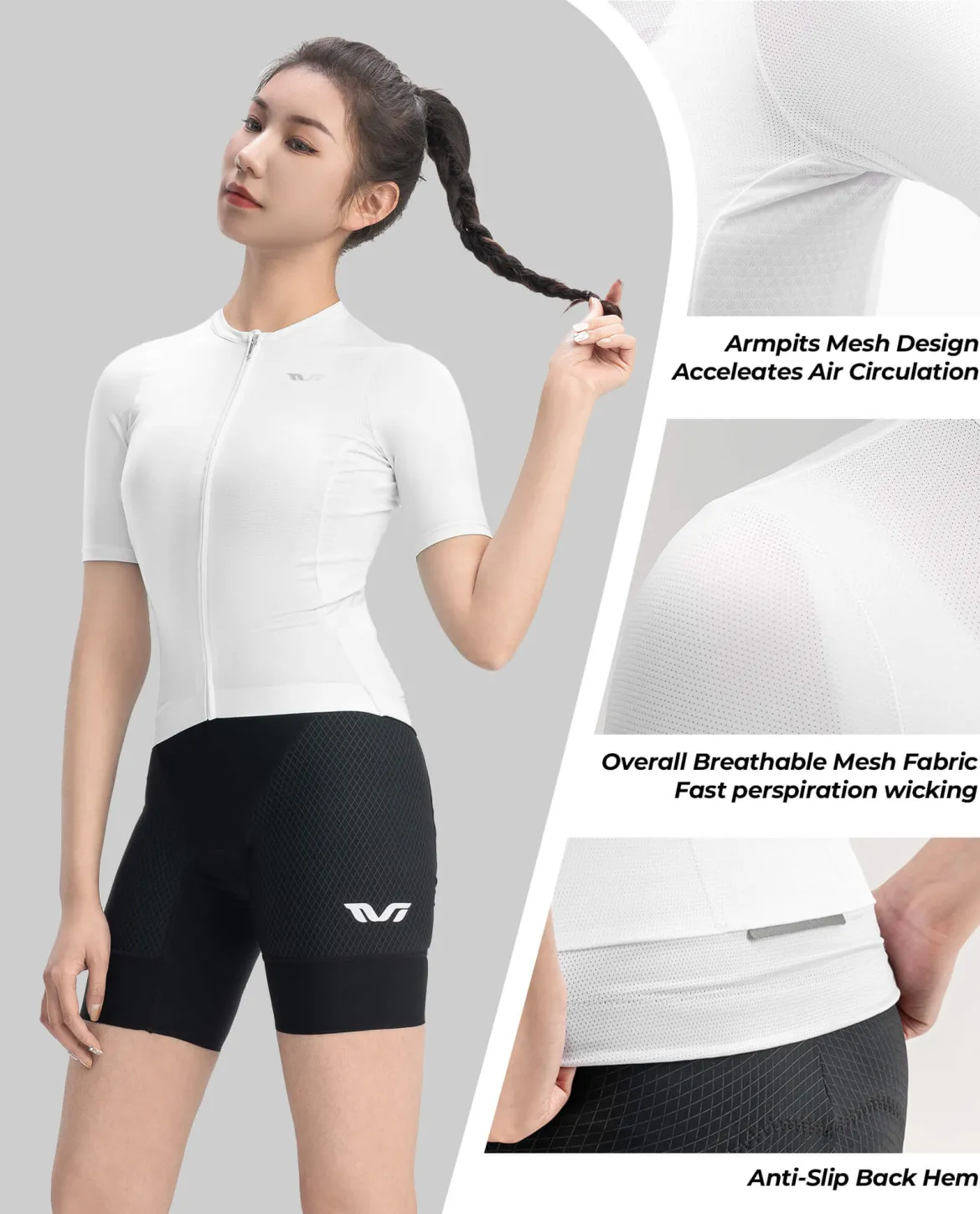 Women's TVI Solid Color Short-Sleeve Cycling Jersey